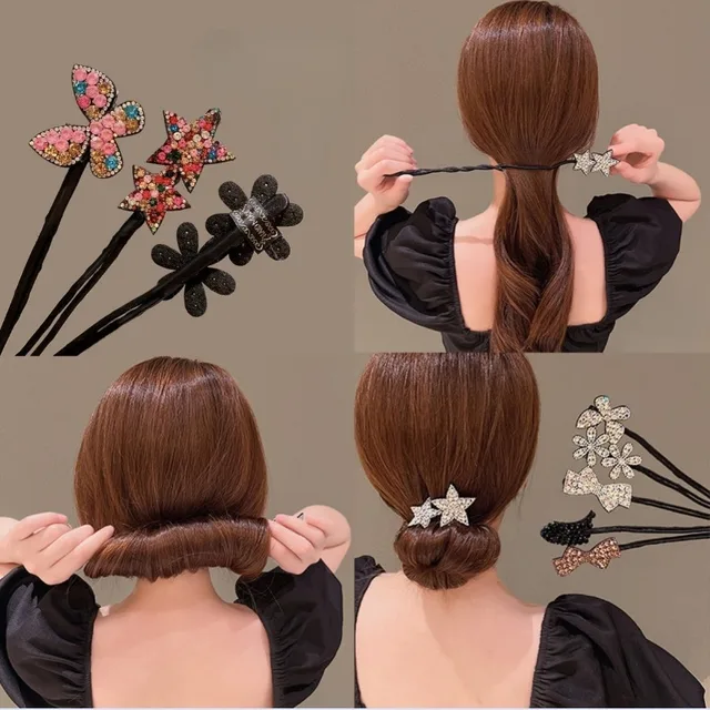 Coréen papillon cheveux chignon fabricant femmes bricolage cheveux Braider outil épingles à cheveux torsion pinces à cheveux filles outils de coiffure accessoires noir 2025 1