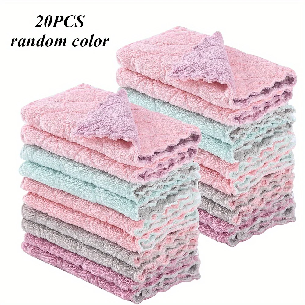 10PCS Kitchen Dish Towels, Kitchen Towels and Dishcloths Set,Dish Cloths  for Washing Dishes Dish Rags for Drying Dishes Kitchen Wash Clothes and Dish  Towels Random Color