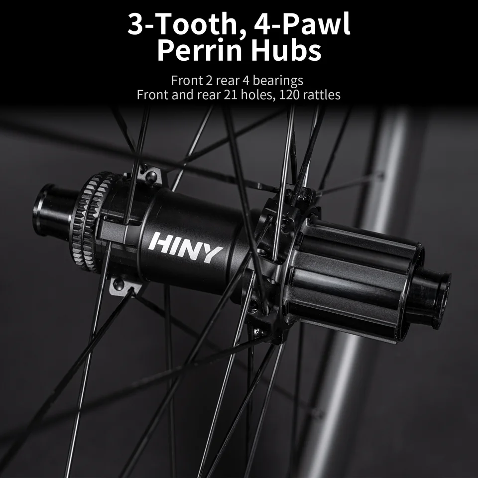 超軽量700Cカーボンホイールセット 50mm 21H 3歯4ラチェットクローハブ