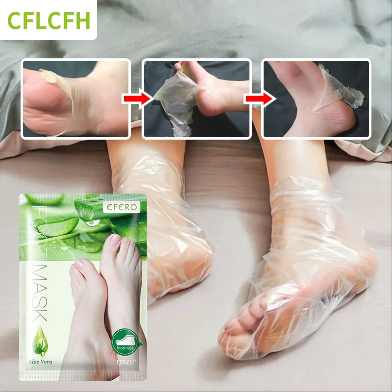 

Exfoliating Foot Mask Spa Pedicure Socks Heel Peeling Dead Skin Remover Anti Drying Cracking Feet Moisturizing Aloe Vera Care