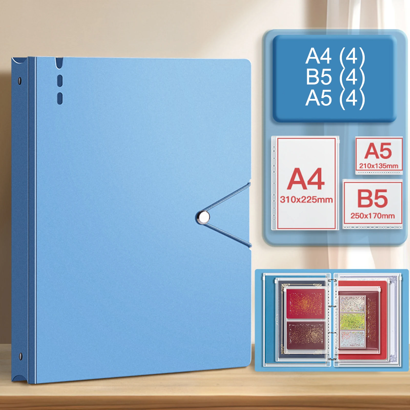 Family Document Organizer PP A4 B5 Sheet Protector File Folder with Clear Pocket for Certificates Contracts and House Deeds - 2