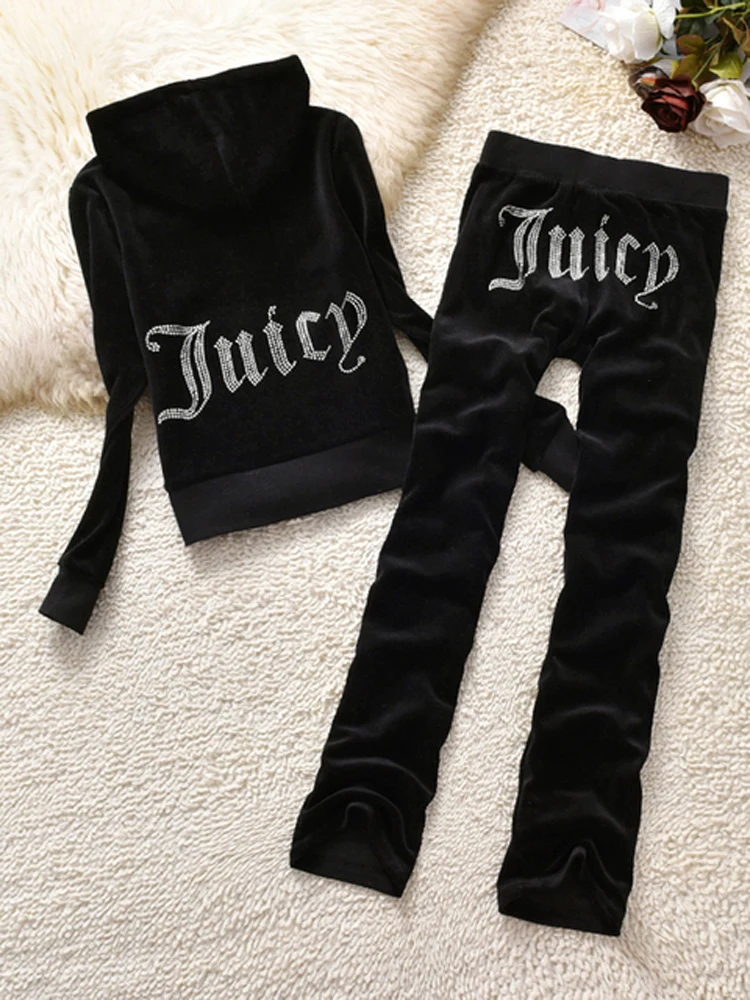YICIYA Juicy Tracksuit Spring/Fall 2022 Women's Brand Velour Tracksuit Suit Women Velvet Zipper Sweatshirt And Pants Fat Sister
