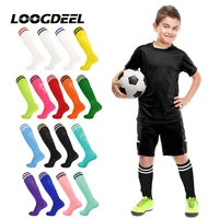 Chaussettes de football Loogdeel, chaussettes longues en coton pour adultes et enfants, chaussettes antidérapantes pour le football, le baseball, la course à pied et les sports 1