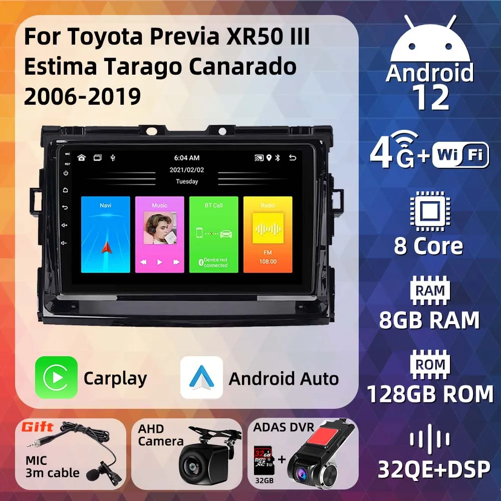 

Multimedia for Toyota Previa XR50 3 III Estima Tarago Canarado 2006 - 2019 Carplay Autoradio 2 Din Android Car Radio Stereo GPS