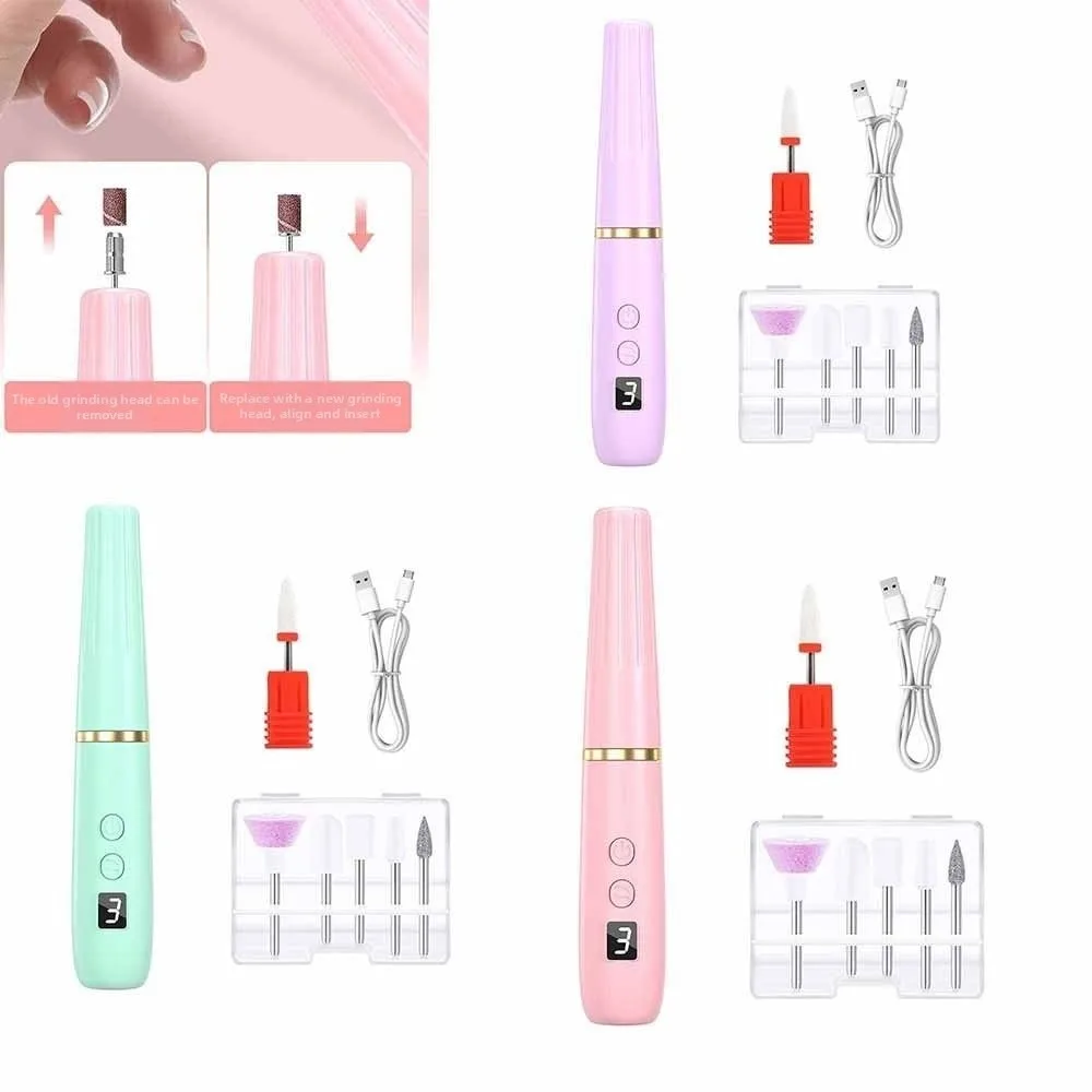 전문가용 전동 네일 드릴 기계, 다단계 저소음 네일 샌더, 각질 제거, 연마, 광택