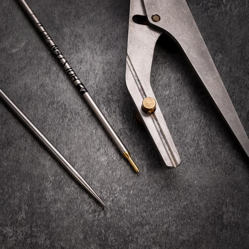 Leather Scribing Gauge Tool with Locking Needle for Leathercraft DIY