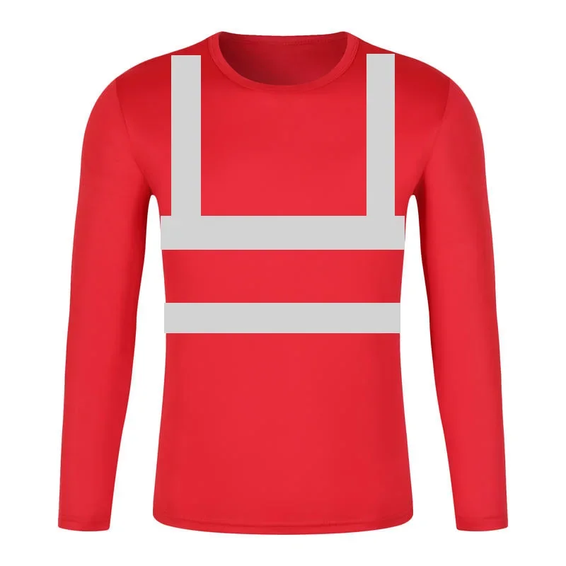 Hi Vis Safety Work Shirt Reflective Construction Traffic Shirts for Men Quick Dry Long Sleeve Shirt Men Outdoor Safety Clothing