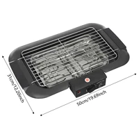Grill électrique 2000W 6 vitesses gril de table électrique gril de barbecue de comptoir léger 4