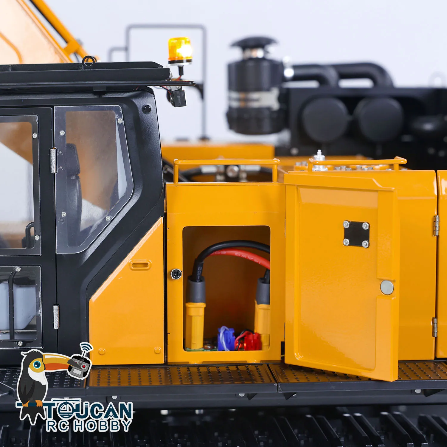 S26410b9f4fe14ef6aaf7272a449a95f6z Kabolite 1/14 SY980H SANY wykończona metalowa hydrauliczna koparka RC K980 ciężka PL18 sterowanie radiowe Model koparki jako zabawki na prezenty