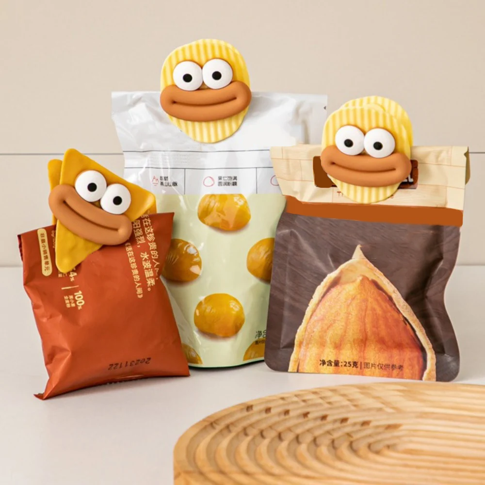 Sealing Clips Cute Creative Potato Chip Shape Sealing Household Snack Bag Clip Kitchen Food Clip Fresh-keeping Moisture-proof Sealing sealing clips bag clips bread bag clips kitchen bag clips storage bag clips