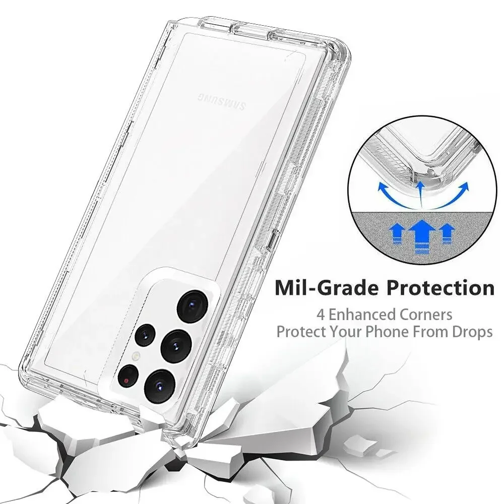 3-in-1 Military-Grade Shockproof Clear Phone Case