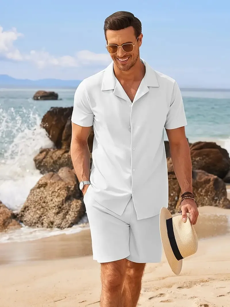 Completo Uomo Estivo 2 Pezzi – Camicia E Pantaloni Felpa – Casual Taglia M