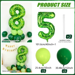 Giant Green Pixel Grid Number Balloon Set with Latex Balloons - Other (Number 5)