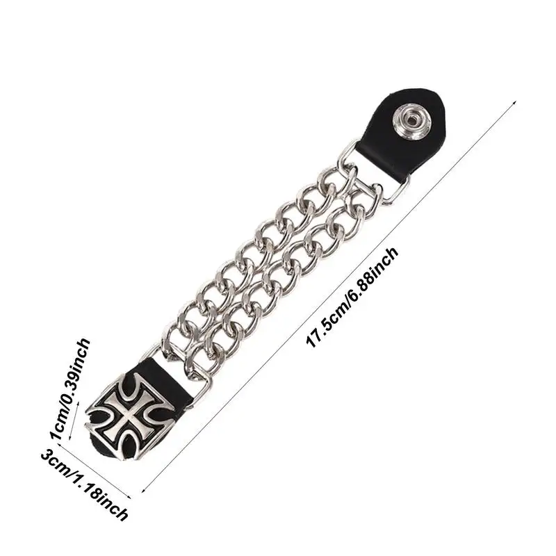 Leather Vest Extenders 2nd Amendment Double Chain Vest Extenders 4pcs Heavy-Duty Vest Extenders For Bikers Women Men 6