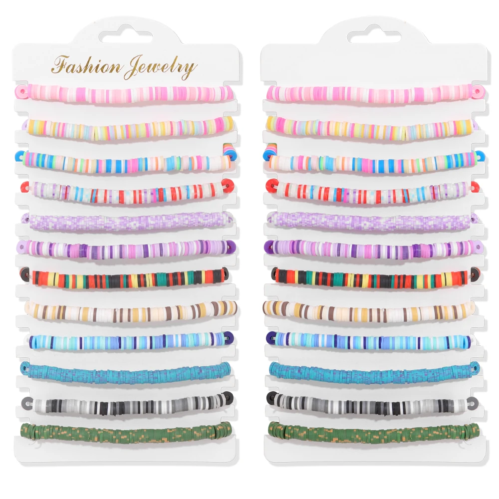 Colorful Natural Stone Adjustable Rope Bracelets - Handmade Bohemian Set with Cards (12 Pieces)