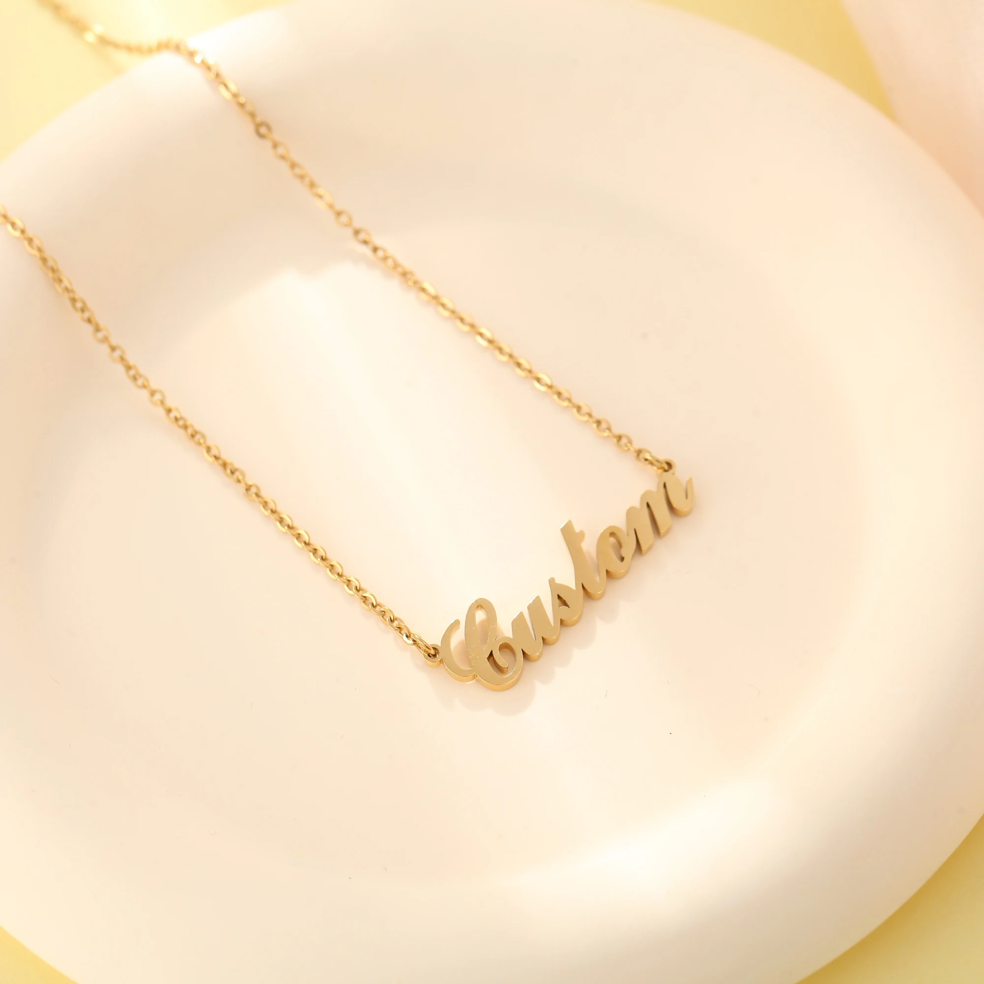 Daily Custom Name Necklace For Women Handmade Nameplate Pendant Necklaces Minimalist Best Friend Gift