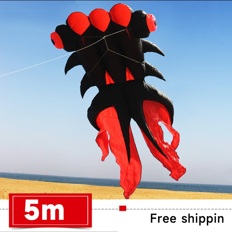 

Gold fish Kite free shipping 5m Software Nylon Ripstop Outdoor Toys Flying Kites for Adults Large Kite Octopus Jelly fish