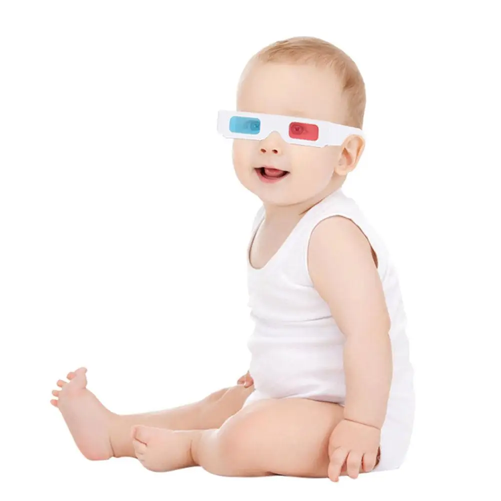 50 Pcs 3D Glasses Anaglyph Eyewear Movies Games Dvds Lightweight Durable Portable Virtual Reality Tools Pc Vr Goggles Red Blue