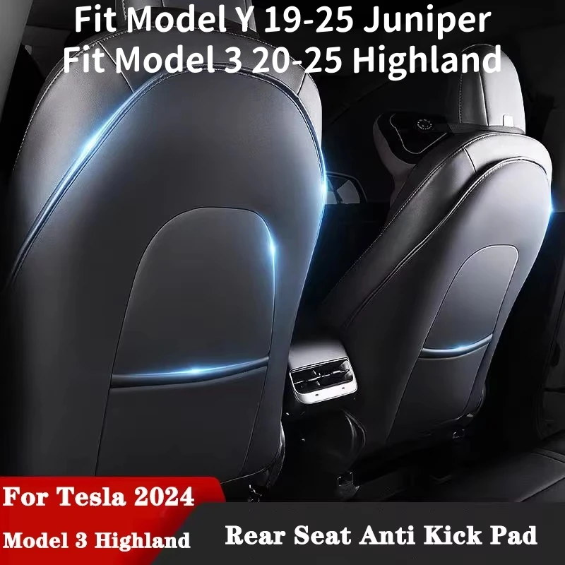 Back Seat Protector Rear Seat Anti Kick Pad Anti Kick Mat Seat Cover for Tesla Model Y Juniper 2025 & Model Y-& 3-2025 Highland