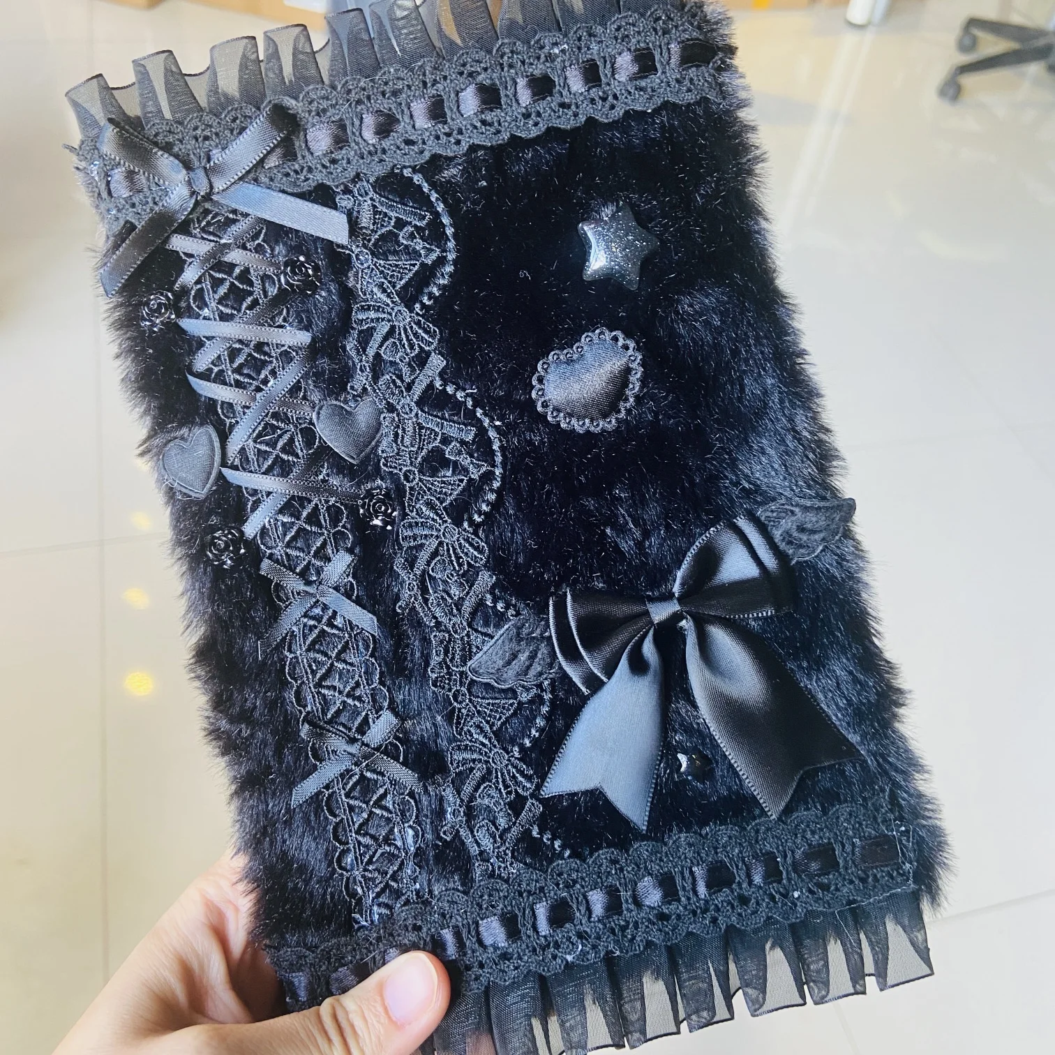 Journal noir A5, carnet de notes en dentelle noire fait à la main, cadeau pour fille, Unique et Cool, 96 feuilles de papeterie scolaire - AliExpress
