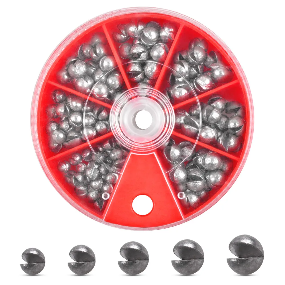 120Gram/box Round split shot fishing weights Removable Fishing Sinkers