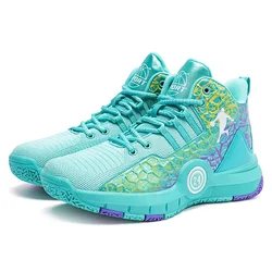 Men's High - Top Luxury Design Non - Slip Mesh Breathable Basketball Sneakers - 45 (Moon)