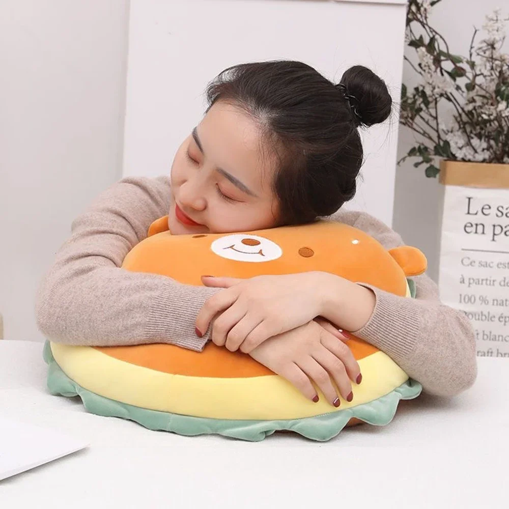 30cm Hamburger Throw Pillow Plush Toy Foodie Snack Bag Crawl Mat Sleep Multi Functional Creative Birthday Gift Boys And Girls