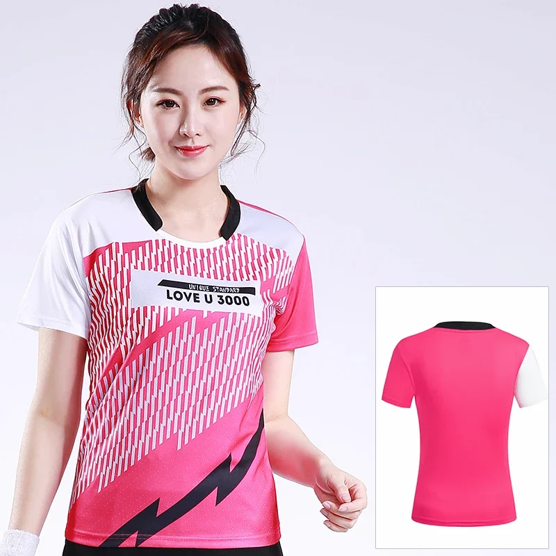 Quick drying badminton jersey set, women's tennis table tennis jersey, lapel, summer short sleeved men's sports team uniform, cu