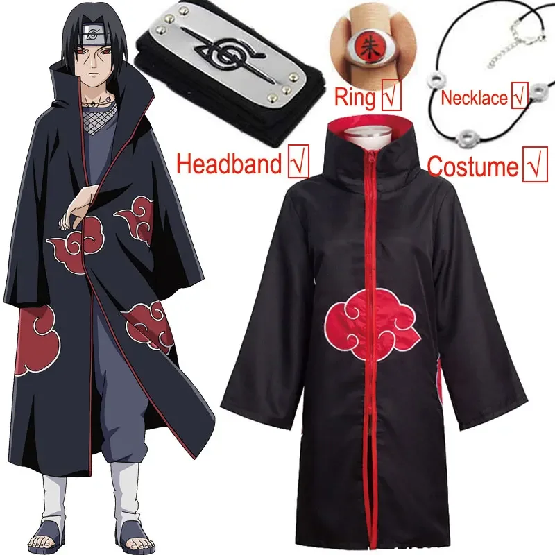 Kakashi Cosplay Set: Akatsuki Cloak & Accessories