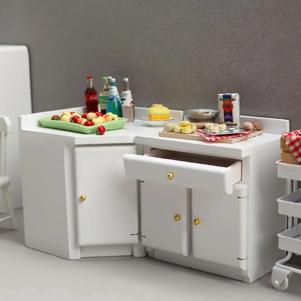 Creative High Simulation Wooden 1/12 Scale Mini Doll House Kitchen-Cabinet Furniture Dollhouse Cabinet Miniature Cabinet