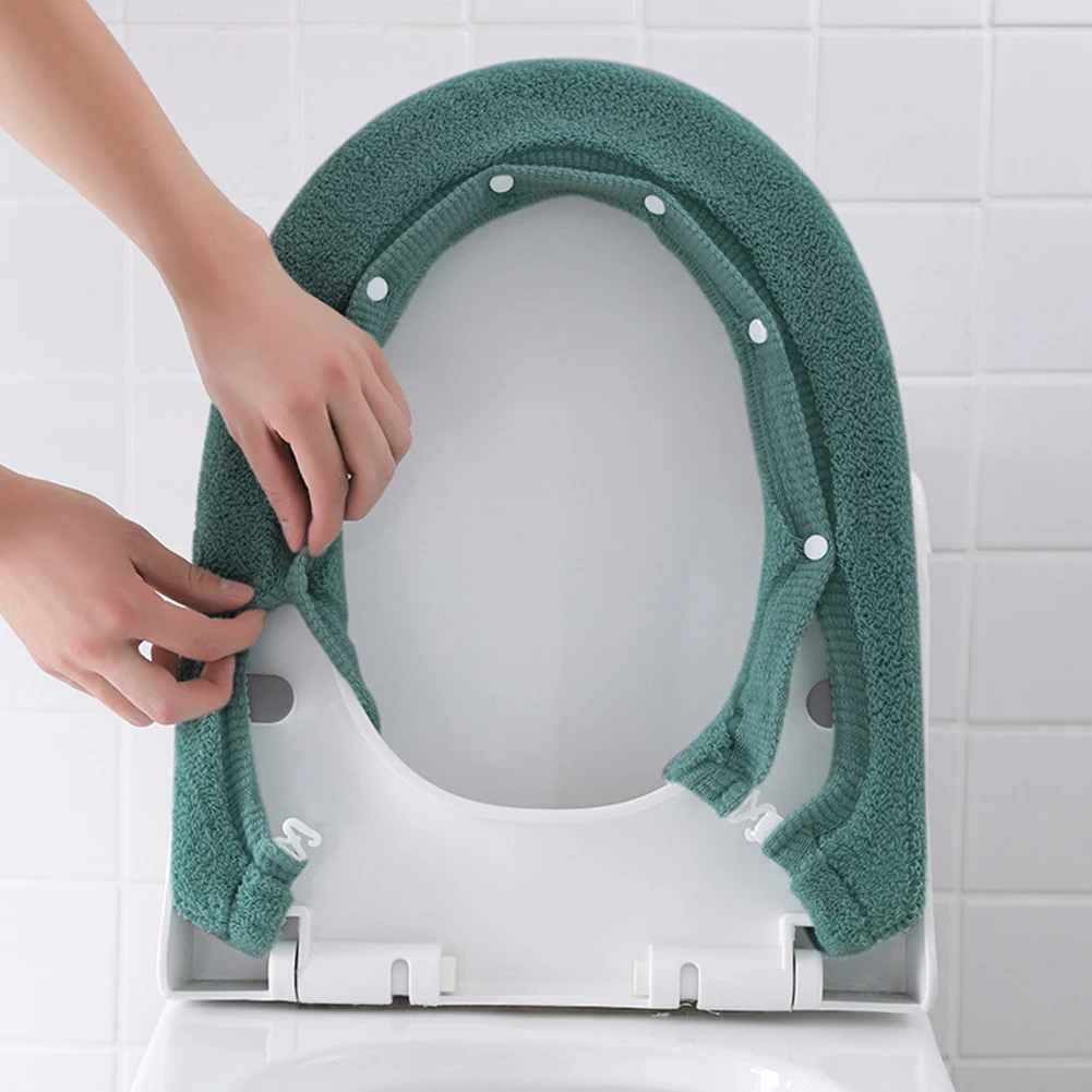 Warm Toilet Seat Cover Thickened Washable Reusable Soft Warmer Mat Bathroom Cushion Round Or Square toilet seat cover toilet seat cushion