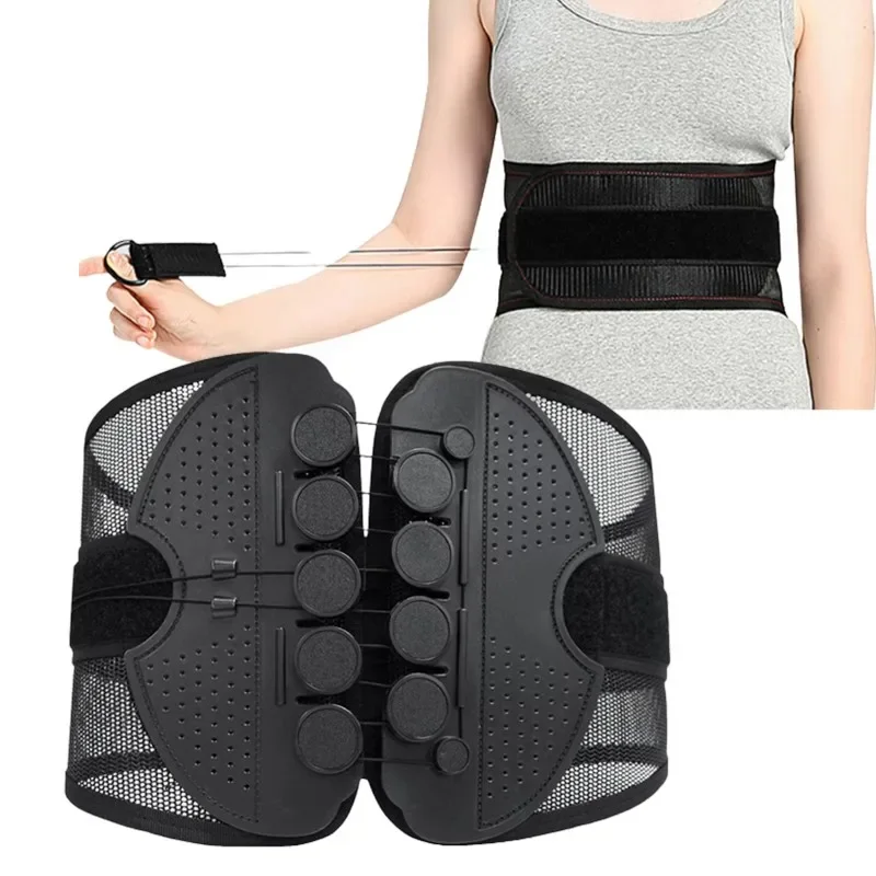Double Pull Waist Brace Back Lumbar Support Corset Woman Man Waist Trimmer Belt Injury Muscle Posture Corrector Belt 3