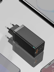 Устройство зарядное сетевое Baseus с USB-портами и поддержкой быстрой зарядки, 65 Вт