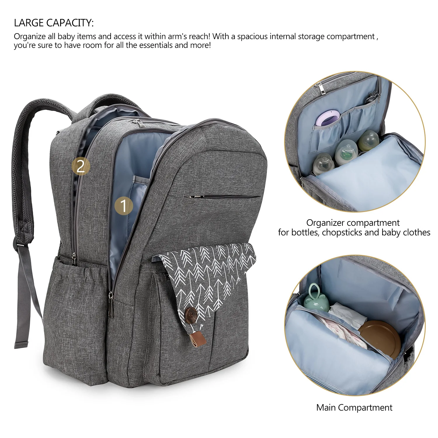 Diaper Bag Backpack,Baby diaper bag, multifunctional water-repellent travel backpack large diaper bag backpack_voghion.com