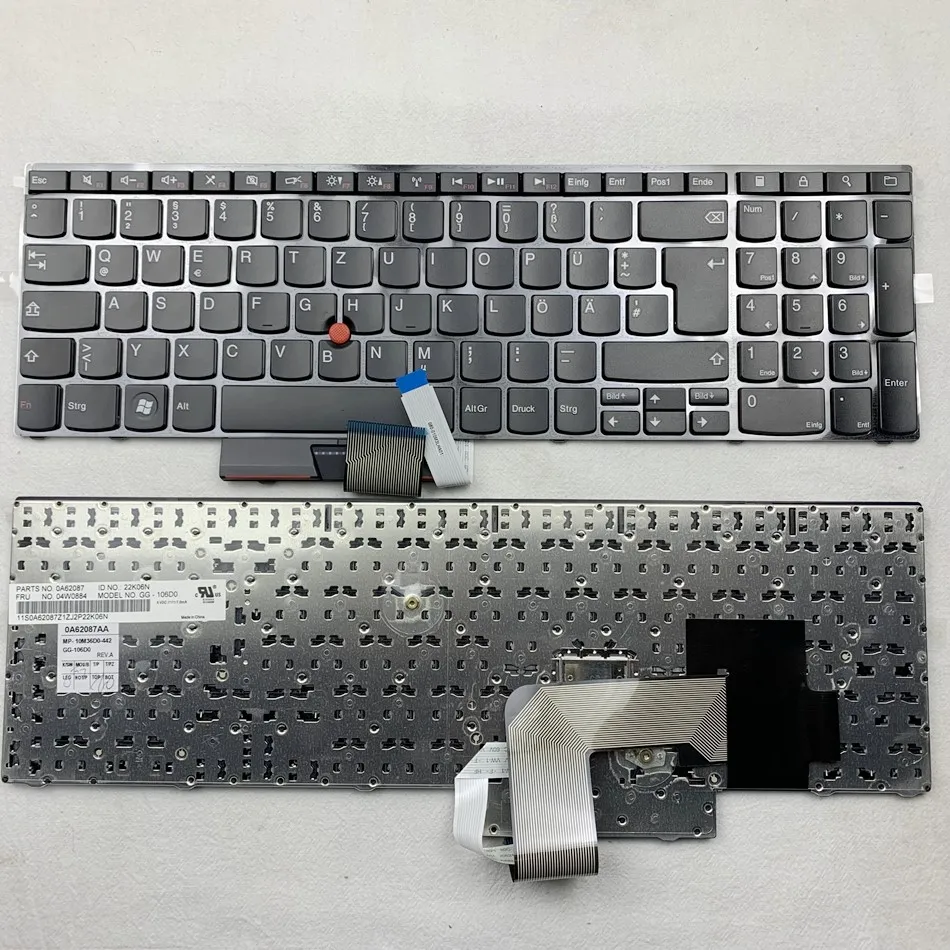 Немецкая клавиатура для ноутбука Lenovo Thinkpad Edge E520S E525 e520tastaur 04W0884 0A62087 04W0848 0A62051 GR |
