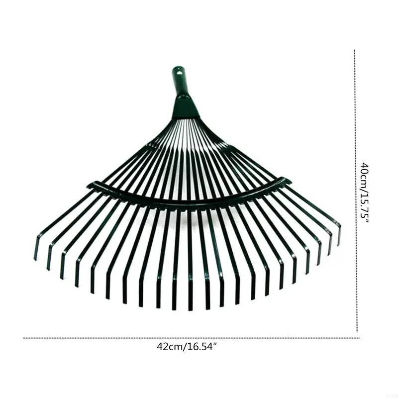 E1PD Steel Fan Rake for Head Replacement for Garden Patio Leaves Leaf Lawn Moss 22 To