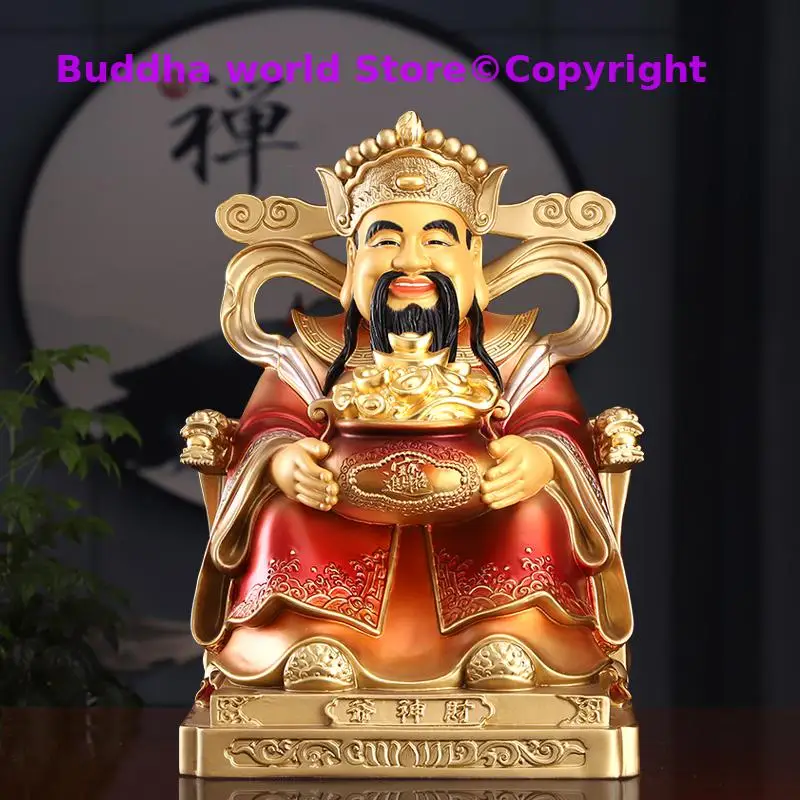 

Asia GOOD high grade gilding copper God of wealth Mammon CAI SHEN YE Buddha statue HOME Company shop bring in treasure money