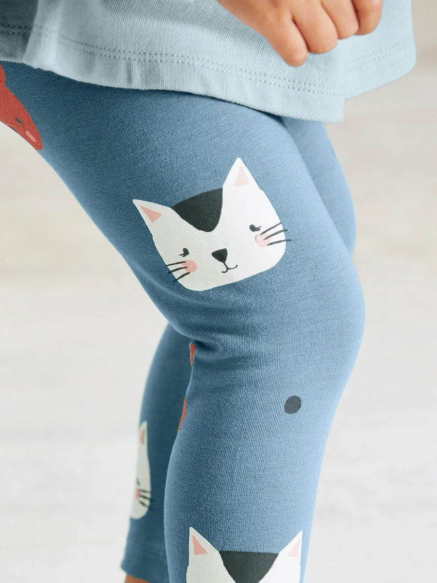 2Pcs New Autumn Cute Clothes for Kids Lovely Children's Clothing Baby Girls Cotton Cat T shirts+Pants Sets