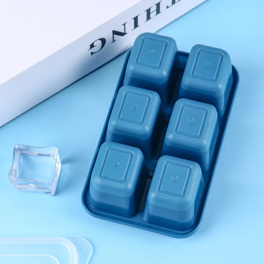 Ice Cube Mold 3Pack Trays with No-Spill Lids Easy-Release for Freezer Whiskey Cocktails Baby Food and Drinks 6 Cubes