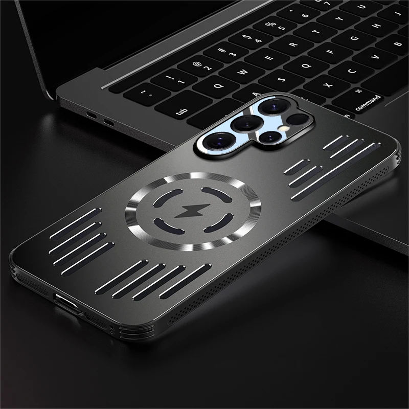 Premium Metal Heat Dissipation Magnetic Wireless Charger Protective Case
