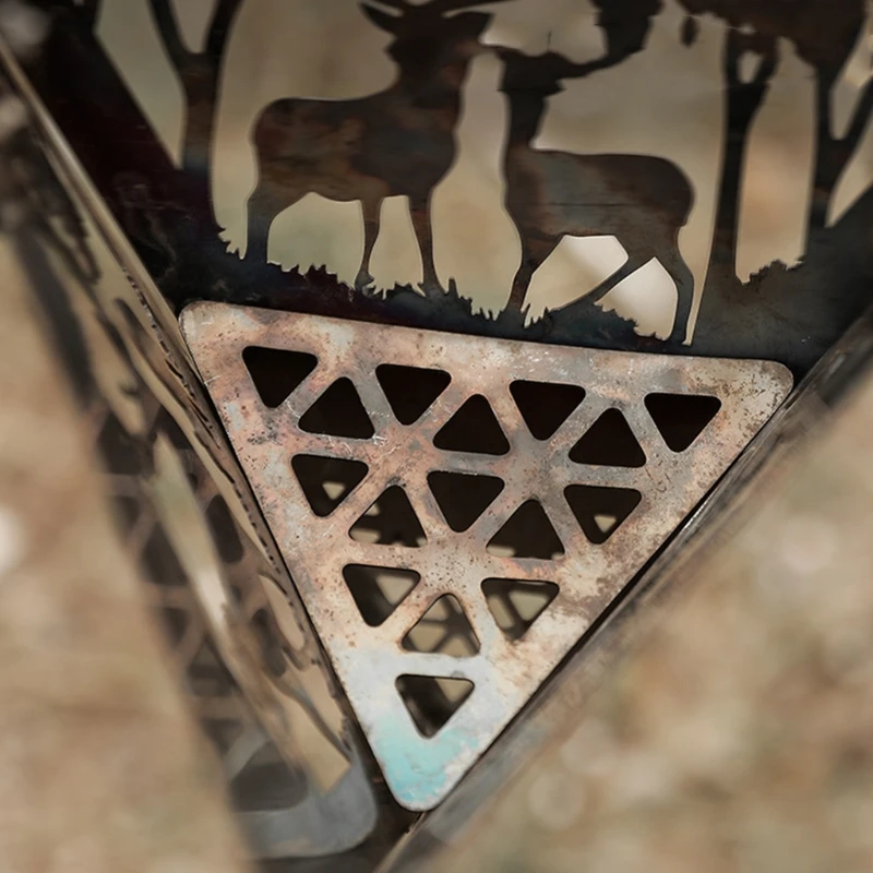 Camping Fire Pit Triangle Hanging Fire Pit Furnace Bonfire Campfire Pit Camping Firewood Burner Stove Stand Frame