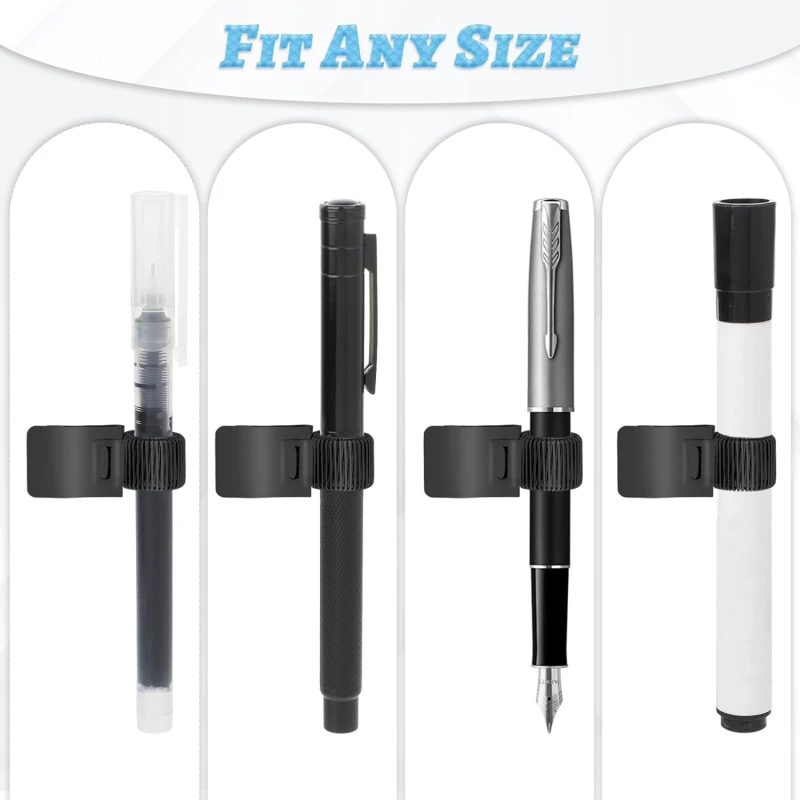 Stainless Steel Pen Clip File Clip Board Adhesive Pen Insert Notebook Suitable for Office And School Supplies 2/4/6pcs pen clip