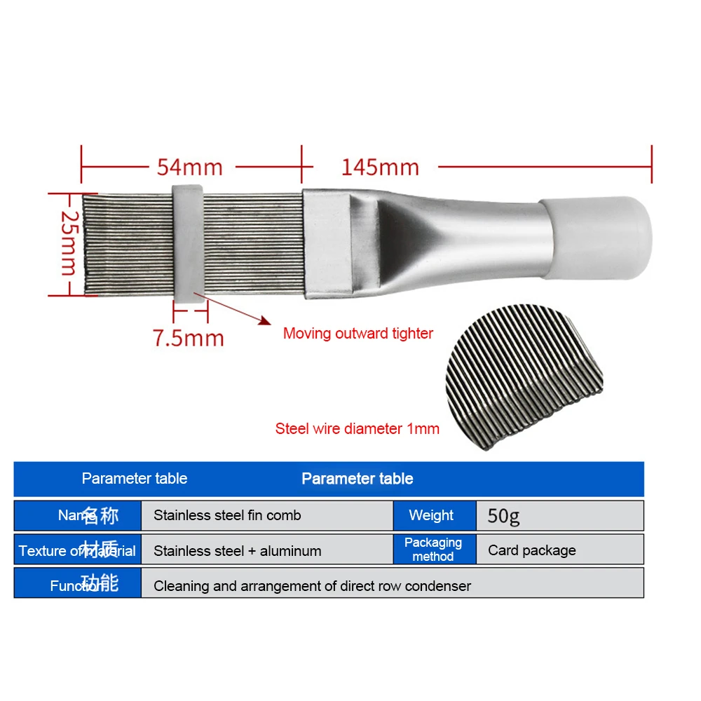 Air Conditioning Fin Cleaning Comb Brush Straightener Tool