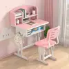 2Pcs/Set Kids Desk Chair Set Height Adjustable Children School Study Table Chair Set with Drawer Desk Chair with Book Stand 3