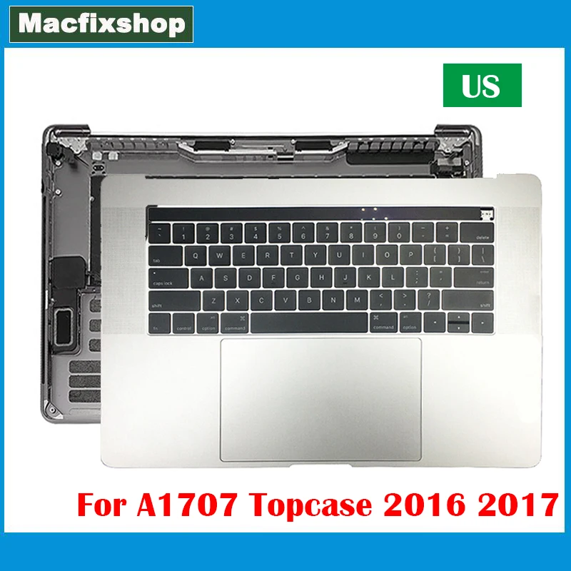 Topcase Originale A1707 Per Macbook Pro 15 "A1707 Bauletto Us Tastiera Retroilluminata Trackpad Touch Pad Touchbar Grigio Argento 2016 2017