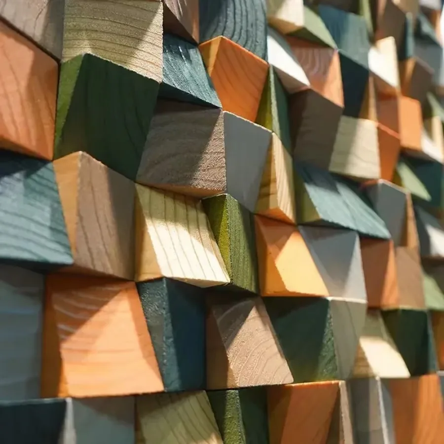 30x30cm 패션 3D 아트 벽 장식 모자이크 타일 단단한 나무 어쿠스틱 기관총 홈 오피스 쇼룸 거실 벽 장식