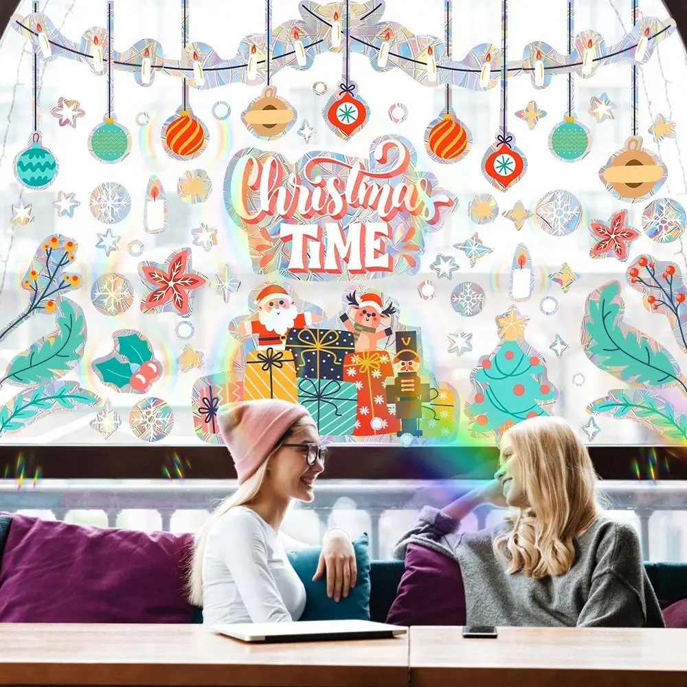 Reusable PVC Christmas Window Stickers for Kids Room