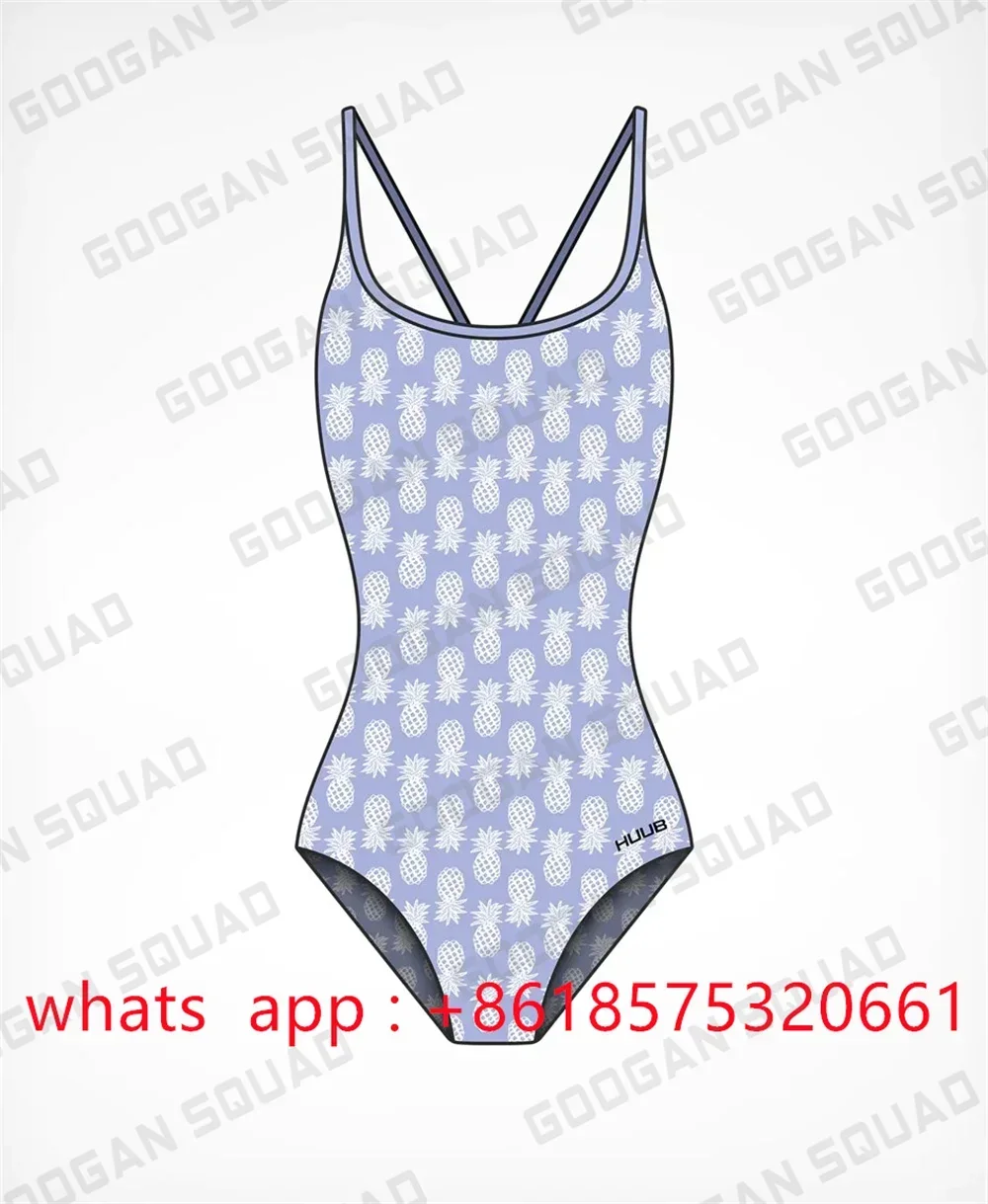 

Huub One Piece Swimsuit Thin Straps Versatile V-back Women's Swimwear Bikini Sexy Spaghetti Straps Competitive Printing Swimsuit
