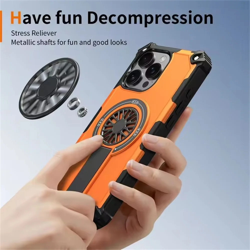 Magnetic Folding Stand Armor Phone Case with Magsafe Dual Layer Military Cover