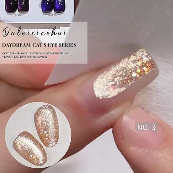1-6pcs White Blue Pink Gold Nail Polish Whitening Daydream Opal Aurora Opal Fairy Wind Crystal Magnet Cat Eye Gel Nail Polish 1